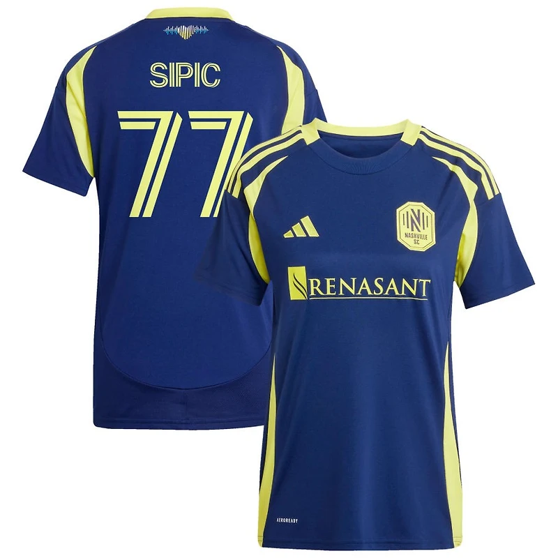 Adem Sipic Women's adidas  Navy Nashville SC 2025 The Heart of Nashville Kit Replica Custom Jersey