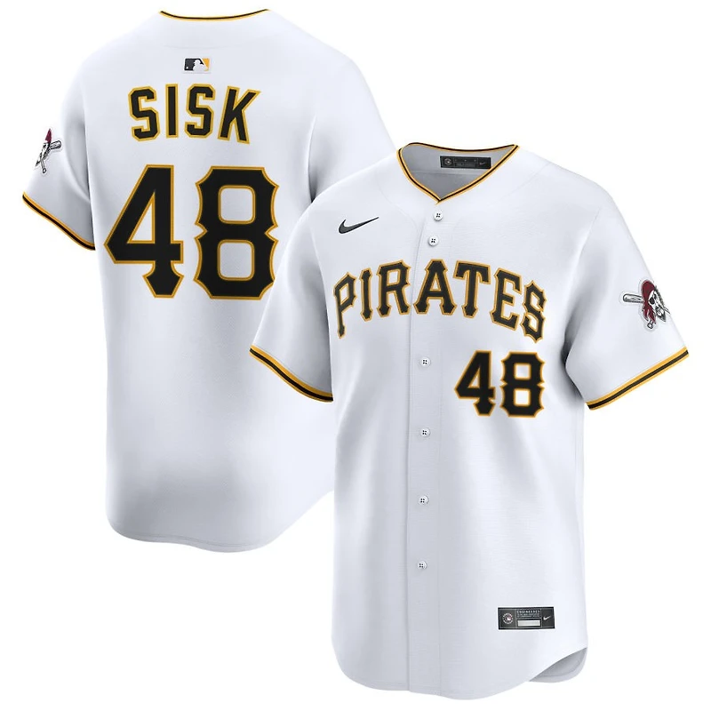 Evan Sisk Men's Nike White Pittsburgh Pirates Home Limited Custom Jersey
