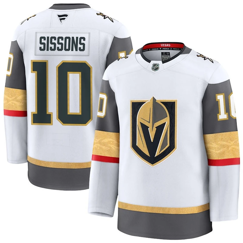 Colton Sissons Men's Fanatics White Vegas Golden Knights Away Premium Custom Jersey