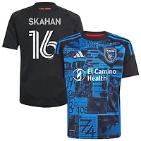 Jack Skahan Youth adidas  Black San Jose Earthquakes 2025 Headliner Replica Custom Jersey