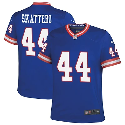 Cam Skattebo Youth Nike Royal New York Giants Classic Custom Game Jersey