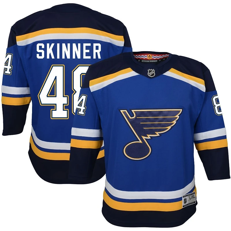 Hunter Skinner Youth Blue St. Louis Blues Home Premier Custom Jersey
