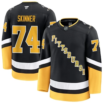 Stuart Skinner Men's Fanatics Black Pittsburgh Penguins Alternate Premium Custom Jersey
