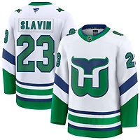 Josiah Slavin Men's Fanatics White Carolina Hurricanes Throwback Premium Custom Jersey