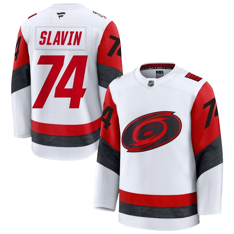 Jaccob Slavin Men's Fanatics White Carolina Hurricanes Away Premium Custom Jersey