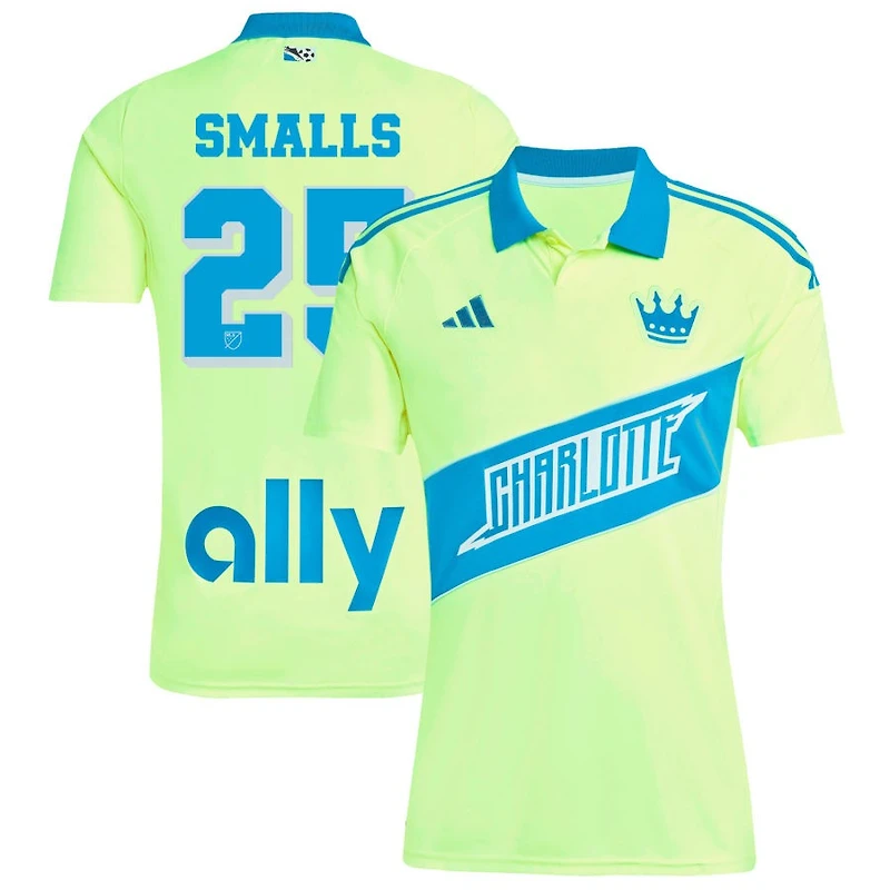 Tyger Smalls Men's adidas Yellow Charlotte FC 2025 Third Replica Custom Jersey