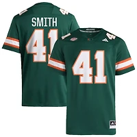 Chase Smith Men's adidas  Green Miami Hurricanes NIL Pick-A-Player Alternate Premier Football Jersey