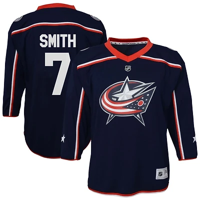 Brendan Smith Youth  Navy Columbus Blue Jackets Home Replica Custom Jersey