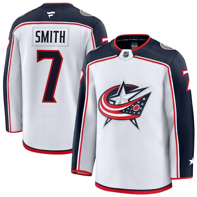 Brendan Smith Men's Fanatics White Columbus Blue Jackets Away Premium Custom Jersey