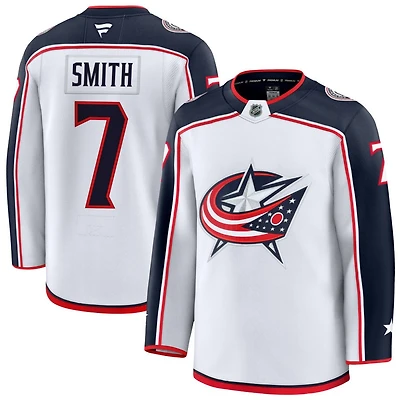 Brendan Smith Men's Fanatics White Columbus Blue Jackets Away Premium Custom Jersey