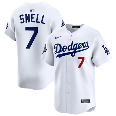 Blake Snell Men's Nike  White Los Angeles Dodgers 2025 World Series Champions Home Custom Limited Jersey