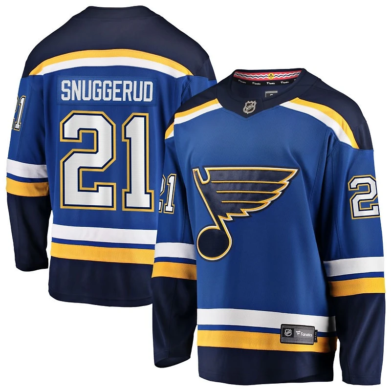 Jimmy Snuggerud Men's Fanatics Blue St. Louis Blues Home Breakaway Custom Jersey