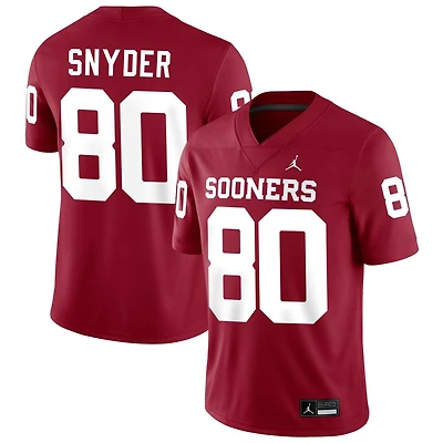 Jakeb Snyder Men's Jordan Brand Crimson Oklahoma Sooners NIL Pick-A-Player Football Replica Jersey