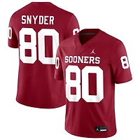 Jakeb Snyder Men's Jordan Brand Crimson Oklahoma Sooners NIL Pick-A-Player Football Replica Jersey