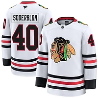 Arvid Soderblom Men's Fanatics White Chicago Blackhawks Away Premium Custom Jersey