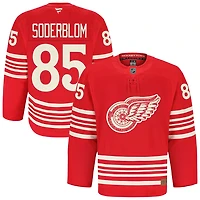 Elmer Soderblom Men's Fanatics Red Detroit Red Wings Anniversary Authentic Pro Custom Jersey