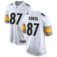 Matt Sokol Men's Nike White Pittsburgh Steelers Game Custom Jersey