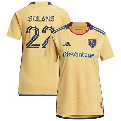 Sergi Solans Women's adidas Gold Real Salt Lake 2023 The Beehive State Kit Replica Custom Jersey