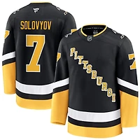 Ilya Solovyov Men's Fanatics Black Pittsburgh Penguins Alternate Premium Custom Jersey