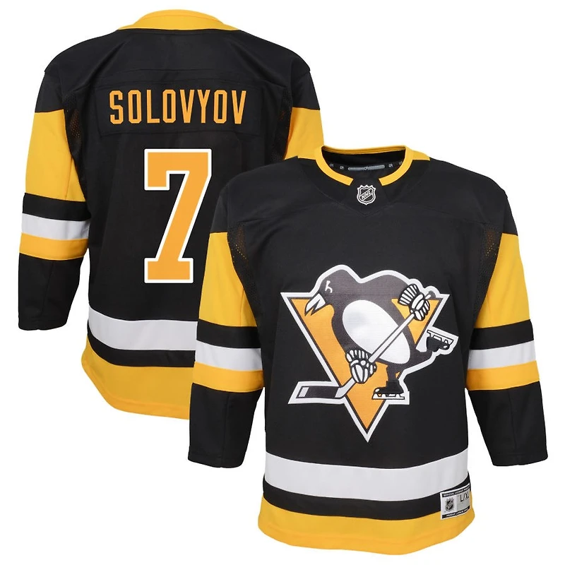 Ilya Solovyov Youth Black Pittsburgh Penguins Home Premier Custom Jersey