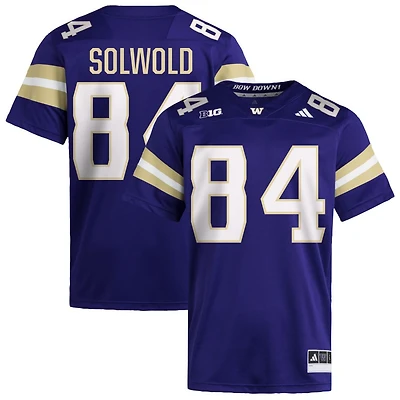 Hunter Solwold Men's adidas  Purple Washington Huskies NIL Pick-A-Player Home Premier Football Jersey