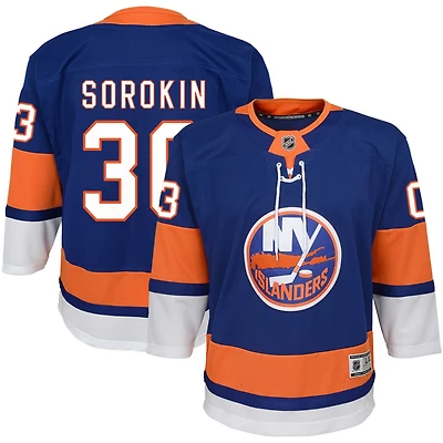 Ilya Sorokin Youth Blue New York Islanders Home Premier Custom Jersey