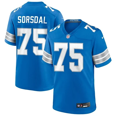 Colby Sorsdal Men's Nike  Blue Detroit Lions Custom Game Jersey