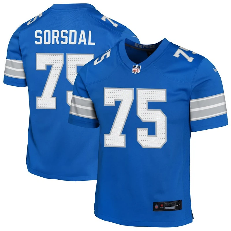 Colby Sorsdal Youth Nike Blue Detroit Lions Custom Game Jersey
