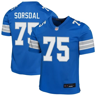 Colby Sorsdal Youth Nike Blue Detroit Lions Custom Game Jersey