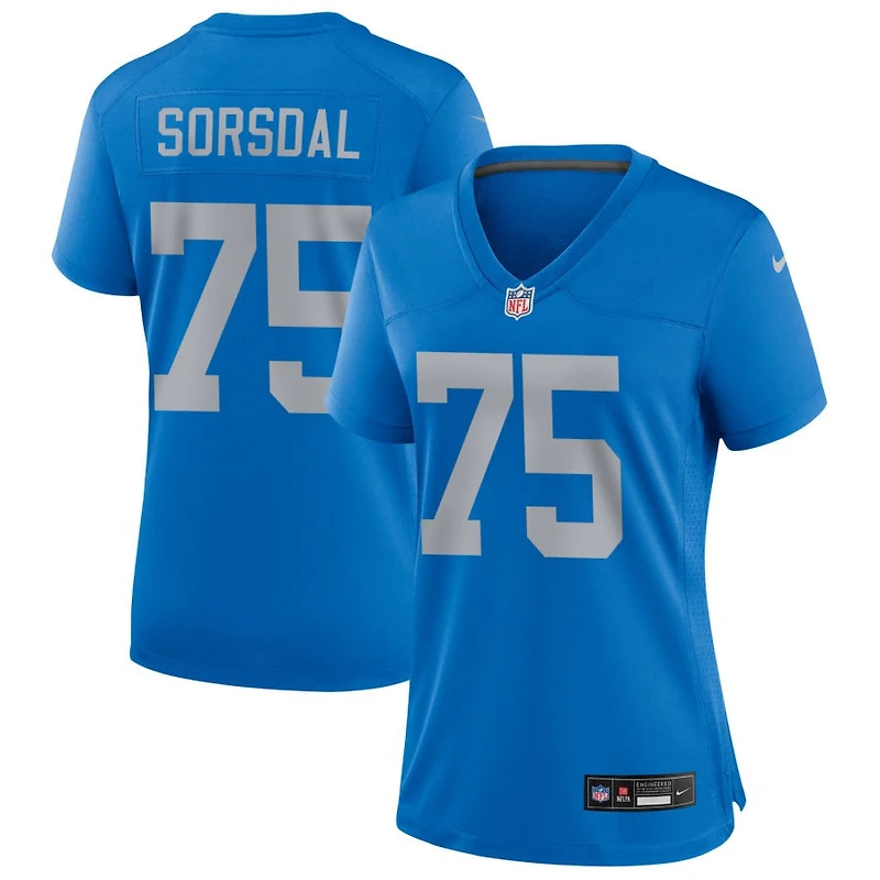 Colby Sorsdal Women's Nike Blue Detroit Lions Alternate Custom Game Jersey