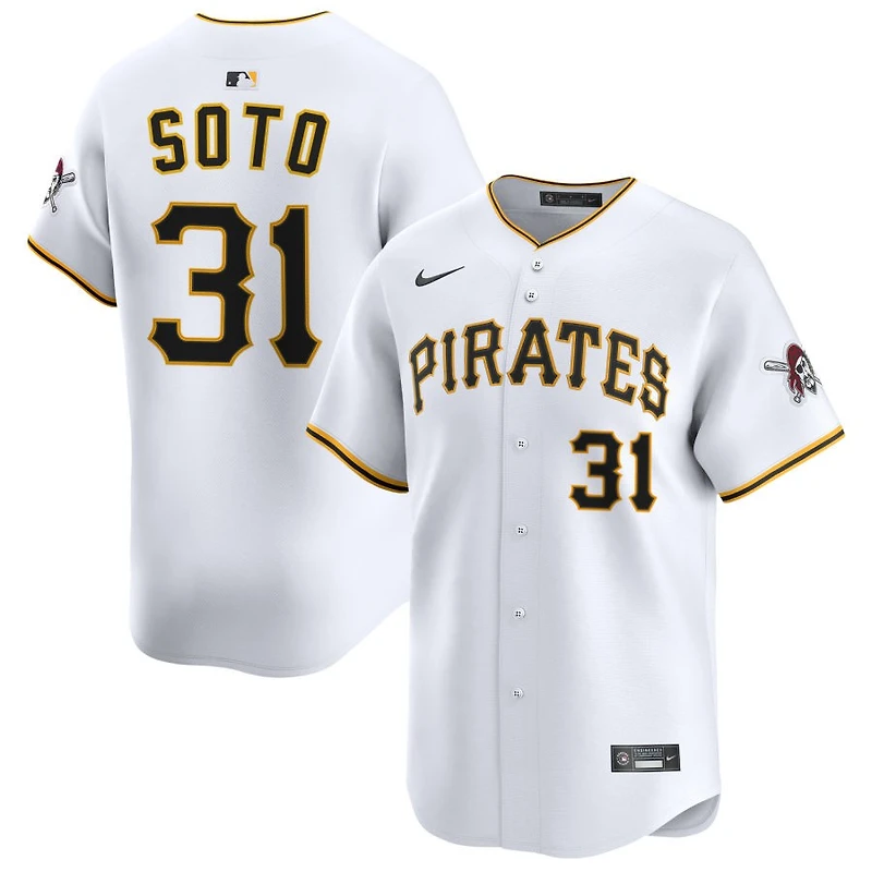 Gregory Soto Men's Nike White Pittsburgh Pirates Home Limited Custom Jersey