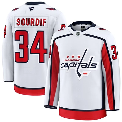 Justin Sourdif Men's Fanatics White Washington Capitals Away Premium Custom Jersey