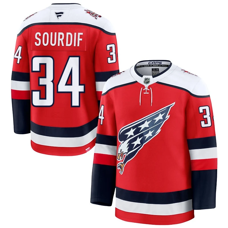 Justin Sourdif Men's Fanatics  Red Washington Capitals Alternate Premium Custom Jersey