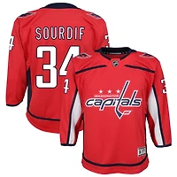Justin Sourdif Youth Red Washington Capitals Home Custom Premier Jersey