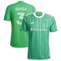 Travian Sousa Men's adidas  Green Seattle Sounders FC 2024 The Anniversary Kit Replica Custom Jersey