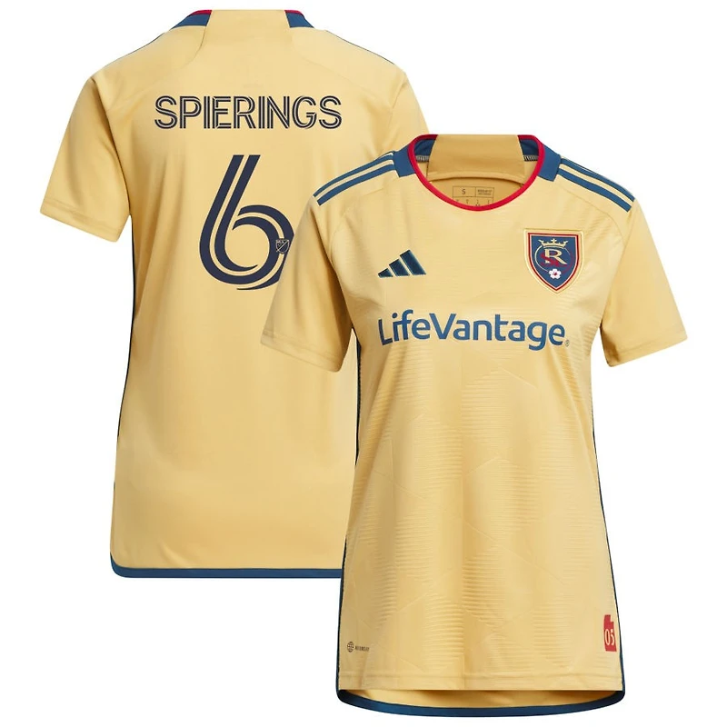 Stijn Spierings Women's adidas Gold Real Salt Lake 2023 The Beehive State Kit Replica Custom Jersey