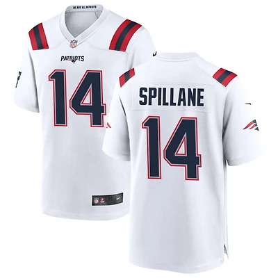 Robert Spillane Men's Nike White New England Patriots Custom Game Jersey