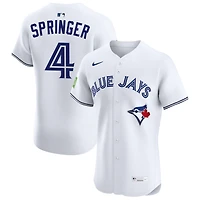 George Springer Men's Nike White Toronto Blue Jays Home Elite Sponsor Patch Custom Jersey