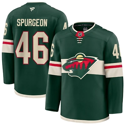 Jared Spurgeon Men's Fanatics Green Minnesota Wild Home Premium Custom Jersey