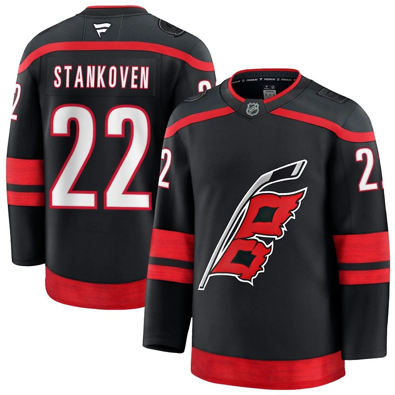 Logan Stankoven Men's Fanatics Black Carolina Hurricanes Home Premium Custom Jersey