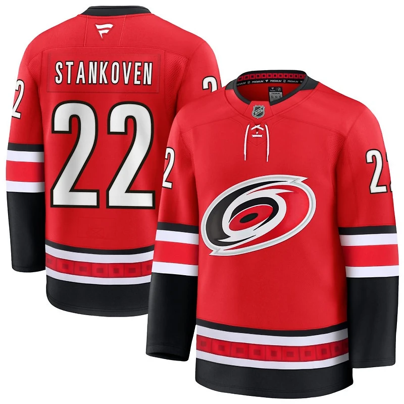 Logan Stankoven Men's Fanatics Red Carolina Hurricanes Alternate Premium Custom Jersey