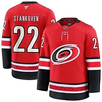 Logan Stankoven Men's Fanatics Red Carolina Hurricanes Alternate Premium Custom Jersey
