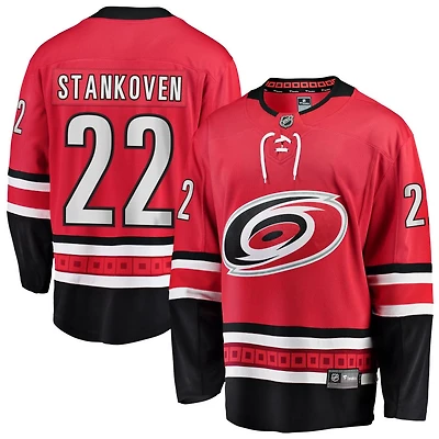 Logan Stankoven Men's Fanatics Red Carolina Hurricanes Alternate Breakaway Custom Jersey