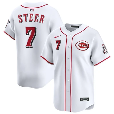 Spencer Steer Men's Nike White Cincinnati Reds Home Limited Custom Jersey