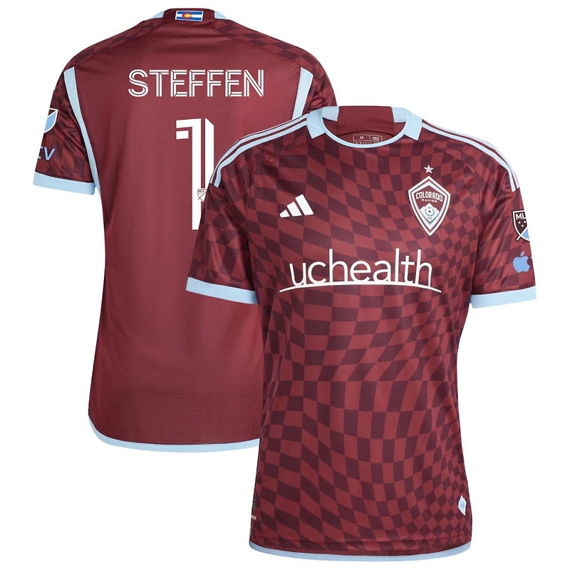 Zack Steffen Men's adidas Burgundy Colorado Rapids 2024 One Flag Kit Authentic Custom Jersey