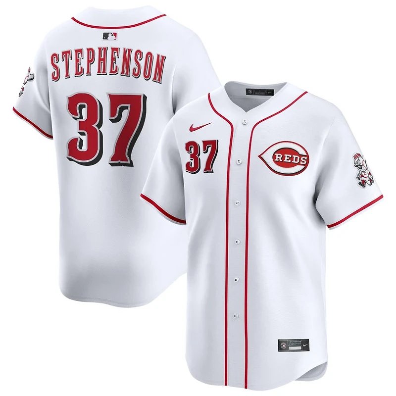 Tyler Stephenson Men's Nike White Cincinnati Reds Home Limited Custom Jersey