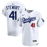 Brock Stewart Men's Nike  White Los Angeles Dodgers 2025 World Series Champions Home Custom Limited Jersey