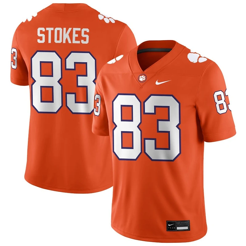Ethan Stokes Men's Nike Orange Clemson Tigers NIL Pick-A-Player Game Jersey