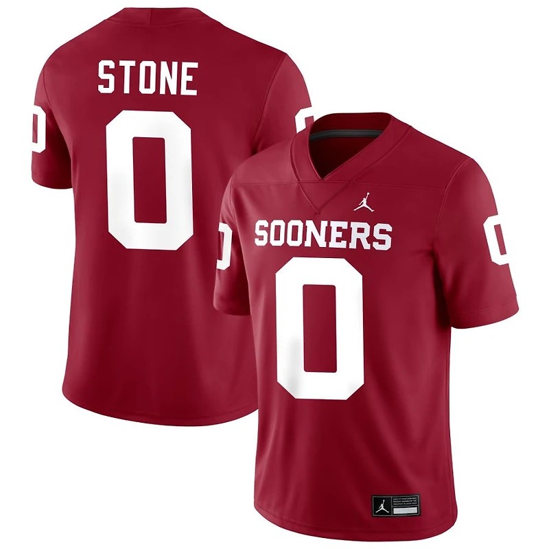 David Stone Men's Jordan Brand Crimson Oklahoma Sooners NIL Pick-A-Player Football Replica Jersey