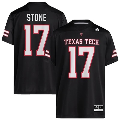 Leyton Stone Men's adidas  Black Texas Tech Red Raiders Alternate Pick-A-Player NIL Replica Football Jersey